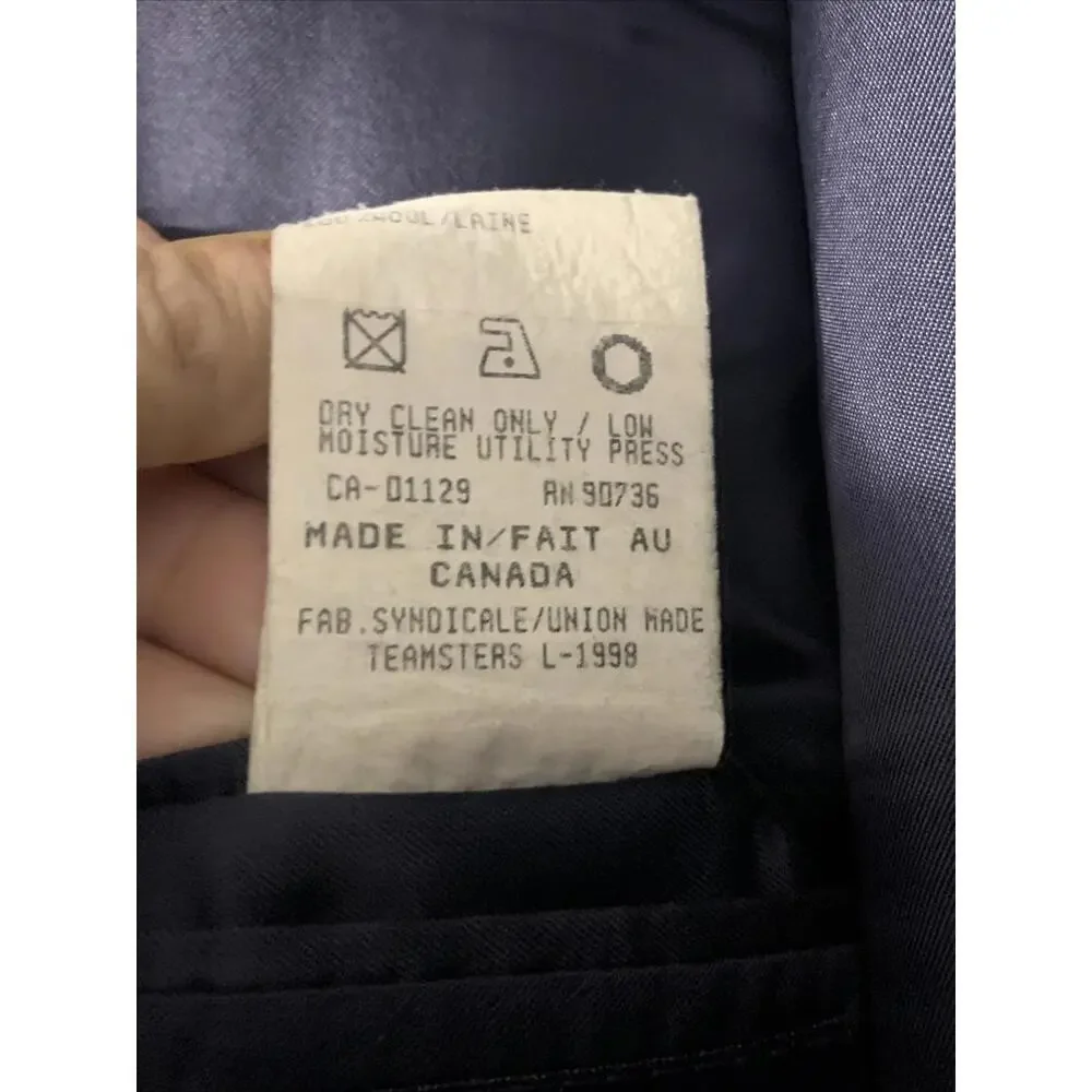Lauren Ralph Lauren Blazer Size Large 42T Blue Wool Union Made In Canada Vintage